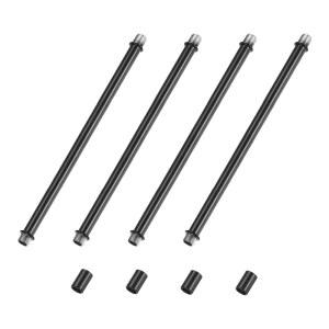4세트 블랙 스트레이트 파이프 램프 스템 너트 슬리브 포함 램프/샹들리에용 나사봉 커플링 250mm 양단 길이 키트 테이블 M10