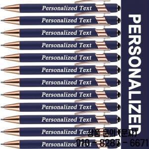 12개 개인 맞춤형 금속 볼펜 세트(터치스크린 스타일러스 포함)   부드러운 필기감 중간 굵기