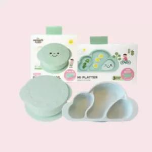 마더스콘 유아 실리콘 흡착볼 식판 세트 선물 민트