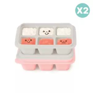 마더스콘 유아 이유식 준비물 냉동 큐브 핑크+그레이