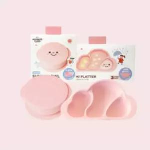 마더스콘 아기 이유식 실리콘 흡착볼 식판 세트 핑크