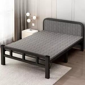 접이식 철제 철재 조립형 매트리스 슈퍼싱글 기숙사 침대 블랙 프레임