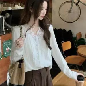 [SBD] 체형보정 팬츠 가을블라우스 레 꽈배기니트 세트 레이어드 랩스커트 봄블라우스 부츠컷