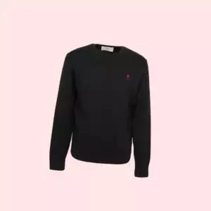 아미 파리 명품 하트로고 크루넥 니트 니트티 스웨터 티셔츠 상의 블랙 HKS826 001 009 48054045 기타 2511