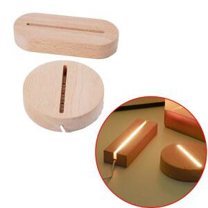 DIY 단단한 나무 빛나는 램프 홀더 빛 3D 룸 기본 LED 밤 아크릴 장식 거실