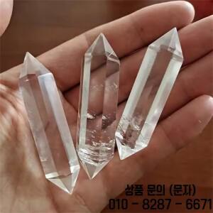 55mm 65mm 천연 허키머 다이아몬드 투명 이중 단면 수정 크리스탈 포인트