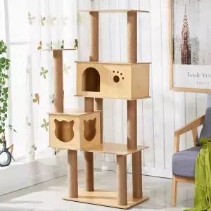캣타워 원목 계단식 놀이터 스크래쳐 숨숨집 캣폴 냥이