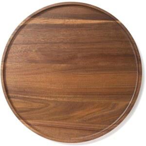 둥근 나무 트레이, 커피 테이블 및 홈 데코용 아카시아 장식 서빙 주방 조리대용 애피타이저 샤르쿠테리 보드(13.8인치)