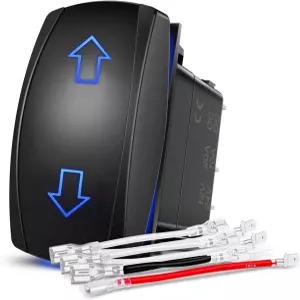 Nilight Arrows 모터 극성 반전 순간 로커 스위치 DPDT 20A 12V 24V 7PIN 켜짐 토글 와이어 업 카링 보트