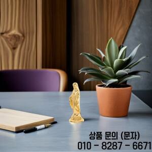 미니 가톨릭 성모 마리아상 금도금 작은 크리스마스 책상용 종교 장식 피규어