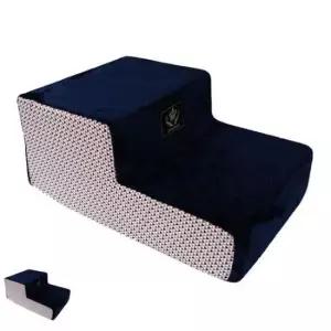 [반려] 네이비 강아지계단 스텝 발판 삼각형 애견 슬라이드 북유럽밸런스 2단 쇼파 커버 침대계단