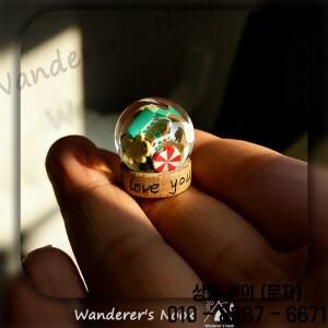 크리스마스 선물 미니 볼 나무 받침대 인형집 장식 수제 데스크탑 소형