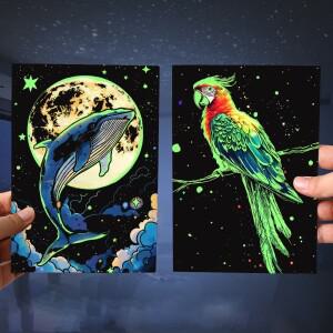 4개의 A5 라이트 스크래치 드로잉 성인용 컬러풀 페이퍼 학생용 창의력 장난감