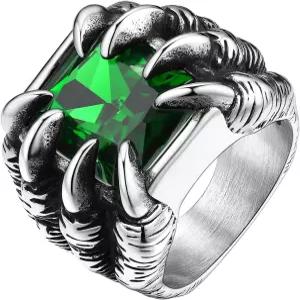 합성 보석이 있는 베스타일 청키 고딕 드래곤 시그넷 반지 트렌디 빈티지 남성 엄지손가락 핑키 선물