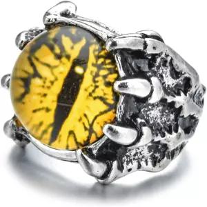 카이야오 고딕 펑크 데블 이블 드래곤 이글 클로 링 남성용 빈티지 오프닝 조절 가능한 해골 장식 지옥