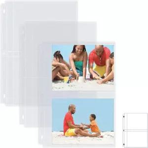 베터 오피스 제품 앨범 리필 시트 5 x 7 인치 헤비웨이트 다이아몬드 클리어 3 링 바인더 페이지 총 사진