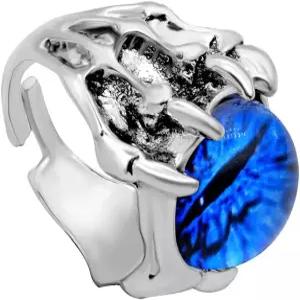 Rdaily 고딕 펑크 데블 이블 링 남성 파티 선물용 오픈 조절 가능 크리스탈 드래곤 이글 클로 기관차