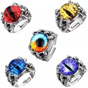 고딕 스테인리스 스틸 이블 링 빈티지 바이커 펑크 드래곤 클로 젬 스톤