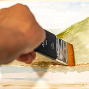 아트시크릿 유화 젯소 브러쉬 짧은 손잡이 나일론 헤어 플랫 페인트 (벽 및 가구 도구용)