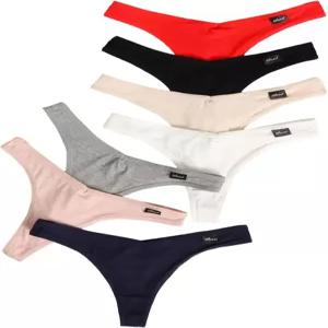 베르두사 여성용 7Pcs G 스트링 통스 치키 로우 라이즈 레터 프린트 테이프 속옷 팩 팬티 브