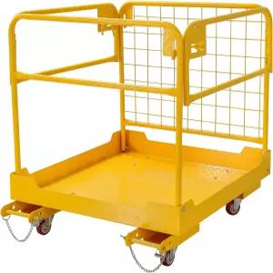 지게차 안전 케이지 36x36 작업 플랫폼 1800파운드 용량 스위블 캐스터 및 안전벨트 키트가 있는 맨 바스켓
