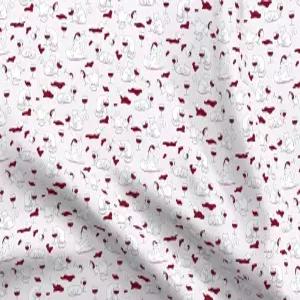 스푼플라워 원단 고양이 와인 재미있는 반려동물 스케치 알코올 네이비 색상 꽃잎 시그니처 면 지방 25 에