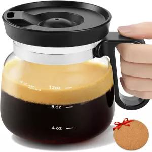 다슬리치 커피포트 머그잔 16온스 손잡이 및 방수 뚜껑이 있는 보로실리케이트 유리 노블리티 커피 컵 가정