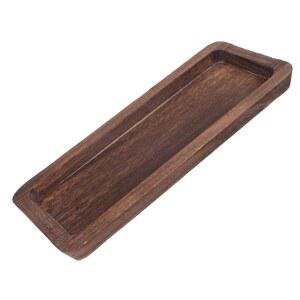 CONGARENTO 좁은 공간을 위한 소박한 나무 장식 트레이 캔들 홀더 커피 테이블 주방 카운터 다이닝 농가 센터피스 및 홈 데코용 솔리드 우드 롱 서빙 플래터