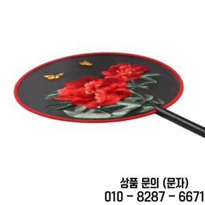 고대 중국 스타일 팬 펜던트 태슬 자수 휴대용 꽃무늬 실크 사진 촬영 소품