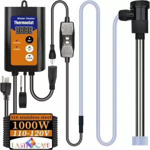 LASTINGCAPE 1000W 완전 잠수식 휴대용 세례 침지 히터 및 온수 욕조 온수기 온도 조절 기능 포함 위한