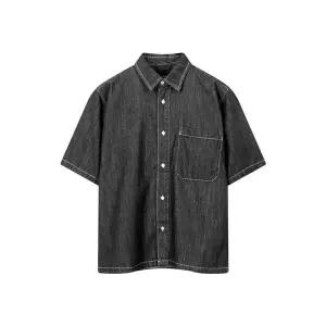 [해리슨옴므]오버핏 반팔 데님 셔츠 WBSM431 WSPC1473_P420349657