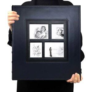 [미국배송] RECUTMS 마그네틱 셀프 스틱 60페이지 사진 앨범 가족 가죽 커버 핸드메이드 DIY 13.3 X 13.4 (인치) 3X5 4X6 5X7 6X8 8X10 사진(파란색) 보유