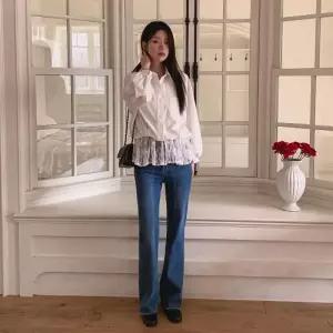 [다잇템] 여자 코튼 페플럼 로맨틱 클래식 레이스 블라우스