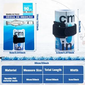 방수 낚시 측정 눈금자 테이프 스티커 잉어 태클 악세서리 90cm 35 인치 2 개 4