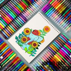 새로운 메탈릭 글리터 색상 젤 펜 세트 컬러 리필 문구용 형광펜 1.0mm 마킹 DIY 아트 드로잉