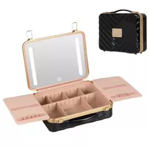 LED 거울 메이크업 박스 화장품 파우치 대용량 사각형 이너백 소형 가방