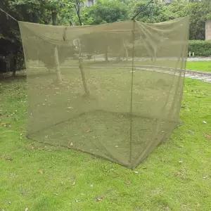 밀리터리 그린 모기장 - 초미세 메시가 장착된 휴대용 전술 캠핑망 싱글/더블 침대 및 간이