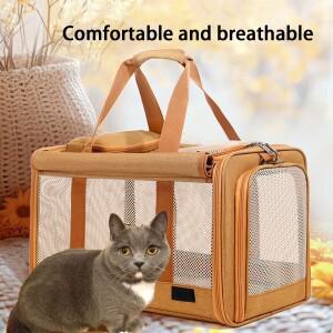 대용량 애완동물 캐리어 토트백 통기성 옥스포드 원단 숄더백 고양이와 개용