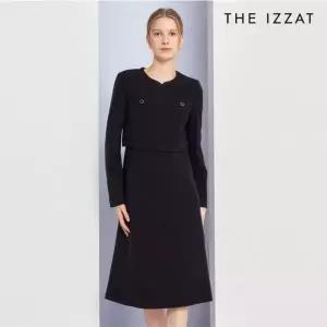 [더아이잗]라운드넥 재킷 스타일 원피스 IP3A0OP071A_DG