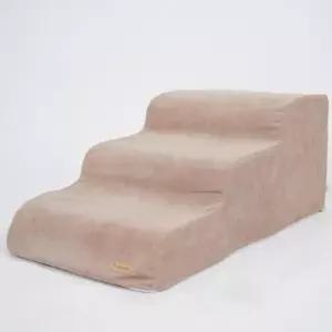 강아지베드스텝 강아지 라운드 3단 계단 베이지 애견 슬개골 스텝 1P