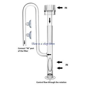 탱크용 수족관용 표면 스키머가 있는 D0AD 유리 백합 파이프 유입으로 쓰레기 제거
