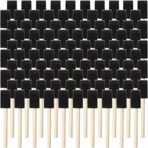 벌크 폼 페인트 브러시 일회용 100개 페인팅 염색 바니시 및 DIY 공예 프로젝트를 위한 1인치 스펀지 - TX