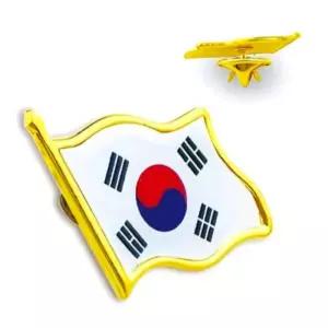 태극기문양 금속핀 가슴부착 행사용 애국심 브로치 뱃지