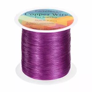 하핑턴 와이어 길이 328피트 28게이지 구리 공예 보석 포장 제작 용품 위한 변색 방지 비딩 레드 퍼플