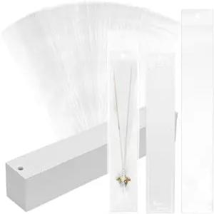 핑거인스피어 150 비닐봉지가 포함된 종이 목걸이 디스플레이 카드 세트 보석 판매용 카드보드 걸이 홀더를