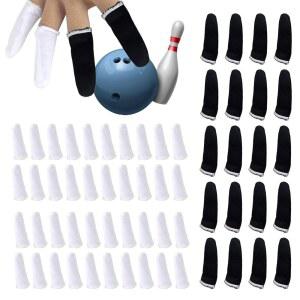 TVETE 볼링 손가락 보호대 엄지 사크 볼링용품 면 검정 20개 + 흰색 40개 미끄럼 방지 보호 탄성 일회용 부드러운 통기성 편리함 땀을 흡수한다 드라이 프로텍터 스포츠용 볼링장