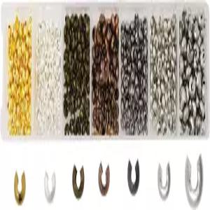 만다라 크래프트 3mm 크림프 커버 매듭 비즈 캡 - 700 골드 황동 실버 컬러 오픈 크림핑 주얼리 제작 세트