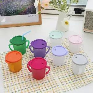 아가프라 NEW매직빨대컵 아기컵 어린이집 이유식 흘림방지 유아물컵 아기물통 안새는 간편세척 편리 컵