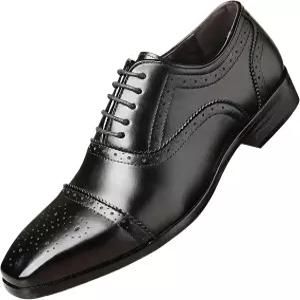 남성 가죽 레이스 업 캡 토 브로그 옥스포드 편안한 로우 힐 클래식 비즈니스 웨딩 드레스 슈즈 패션 더비