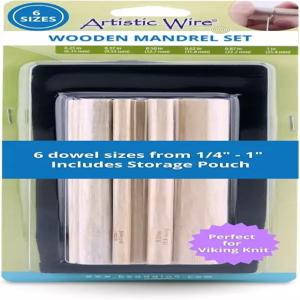 아티스틱 와이어 나무 맨드릴 세트 6개 1/4인치에서 1인치 주얼리 도구 - 래핑 바이킹 니트 팔찌 지그 링